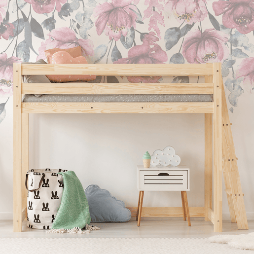 Cama de meia altura 70x140 com base de ripas Mark Bois