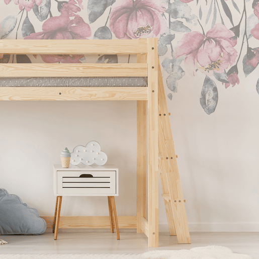Cama de meia altura 90x190 com base de ripas Mark Bois