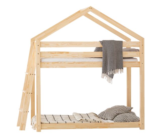 Cama cabaña litera 70x140 con somier gaëlle madera