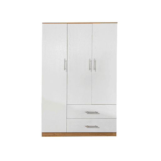 Roupeiro Milan (Branco, Carvalho Claro)(3 Portas de Abrir, 2 Gavetas) Roupeiro Milan (Branco, Carvalho Claro)(3 Portas de Abrir, 2 Gavetas)