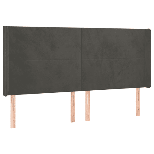 vidaXL Cabeceira cama c abas veludo 163x16x118128 cm cinzento-escuro vidaXL Cabeceira cama c abas veludo 163x16x118128 cm cinzento-escuro
