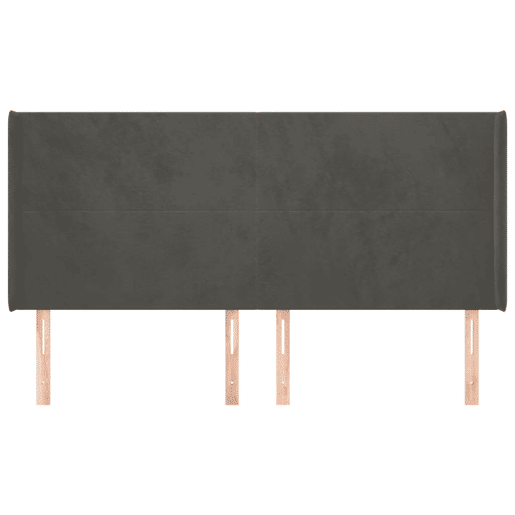 vidaXL Cabeceira cama c abas veludo 163x16x118128 cm cinzento-escuro vidaXL Cabeceira cama c abas veludo 163x16x118128 cm cinzento-escuro