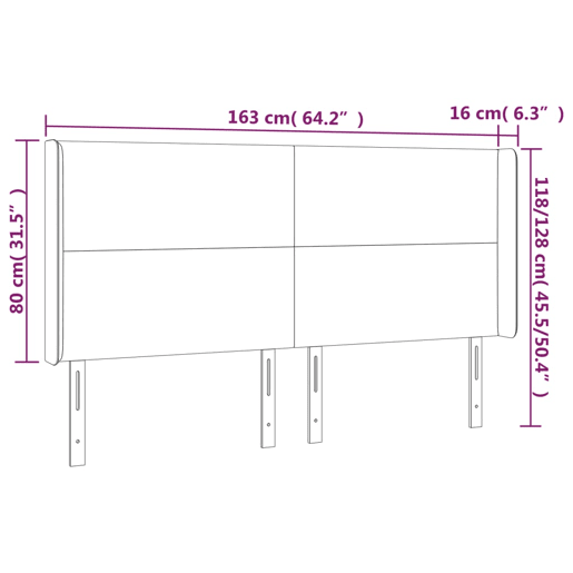 vidaXL Cabeceira cama c abas veludo 163x16x118128 cm cinzento-escuro vidaXL Cabeceira cama c abas veludo 163x16x118128 cm cinzento-escuro