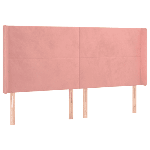 vidaXL Cabeceira cama c abas veludo 183x16x118128 cm rosa vidaXL Cabeceira cama c abas veludo 183x16x118128 cm rosa