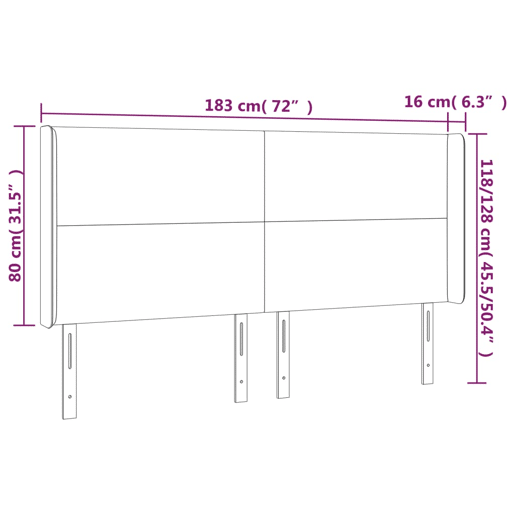 vidaXL Cabeceira cama c abas veludo 183x16x118128 cm rosa vidaXL Cabeceira cama c abas veludo 183x16x118128 cm rosa