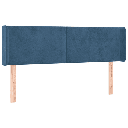 vidaXL Cabeceira de cama c abas tecido 147x16x7888cm azul-escuro vidaXL Cabeceira de cama c abas tecido 147x16x7888cm azul-escuro
