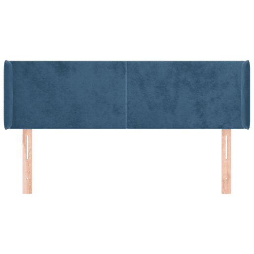 vidaXL Cabeceira de cama c abas tecido 147x16x7888cm azul-escuro vidaXL Cabeceira de cama c abas tecido 147x16x7888cm azul-escuro