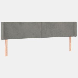 vidaXL Cabeceira de cama c abas veludo 147x16x7888 cm cinzento-claro