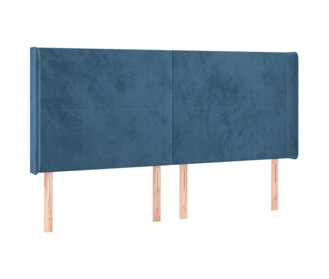 Vidaxl cabecero con orejas de terciopelo azul oscuro 203x16x118/128 cm