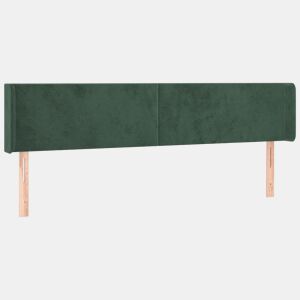 vidaXL Cabeceira de cama c abas veludo 203x16x7888cm verde-escuro