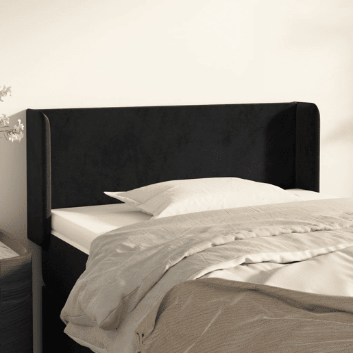 vidaXL Cabeceira de cama c abas veludo 83x16x7888 cm preto