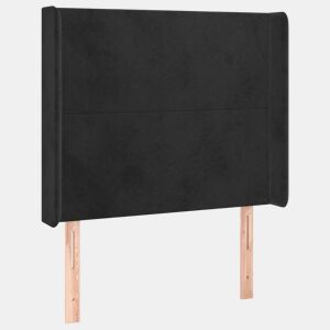 vidaXL Cabeceira de cama c abas veludo 103x16x118128 cm preto