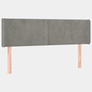 vidaXL Cabeceira de cama c abas veludo147x16x7888 cm cinzento-claro