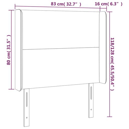 vidaXL Cabeceira de cama c abas veludo 83x16x118128cm cinzento-claro vidaXL Cabeceira de cama c abas veludo 83x16x118128cm cinzento-claro