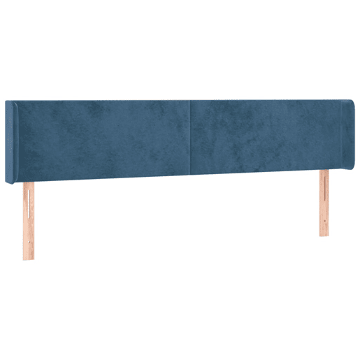 vidaXL Cabeceira de cama c abas veludo 163x16x7888cm azul-escuro