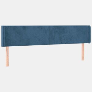 vidaXL Cabeceira de cama c abas veludo 163x16x7888cm azul-escuro