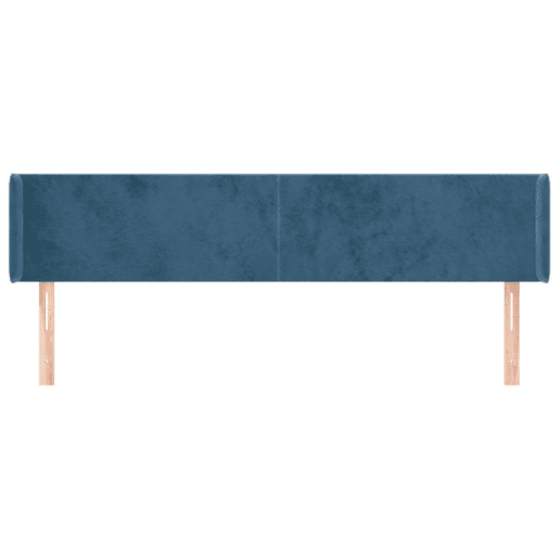 vidaXL Cabeceira de cama c abas veludo 163x16x7888cm azul-escuro
