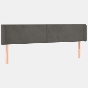 vidaXL Cabeceira de cama c abas veludo 183x16x7888cm cinzento-escuro