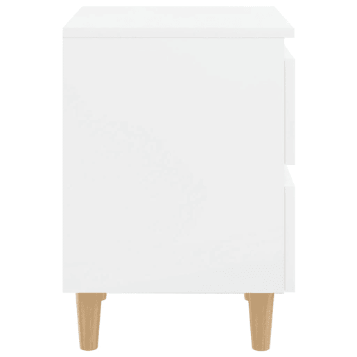 Lote de 2 Mesas de cabeceira - mesinhas de cabeceira pernas pinho 40x35x50 cm branco brilhante