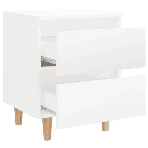 Lote de 2 Mesas de cabeceira - mesinhas de cabeceira pernas pinho 40x35x50 cm branco brilhante