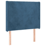 vidaXL Cabeceira cama c abas veludo 83x16x118128 cm azul-escuro