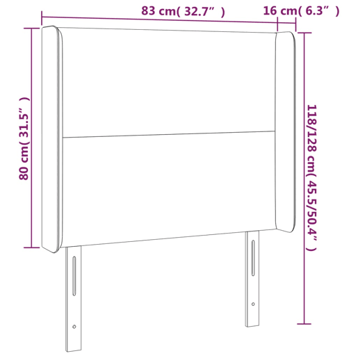 vidaXL Cabeceira cama c abas veludo 83x16x118128 cm azul-escuro
