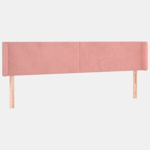 vidaXL Cabeceira de cama c abas veludo 203x16x7888 cm rosa