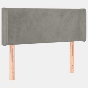 vidaXL Cabeceira de cama c abas veludo 93x16x7888 cm cinzento-claro