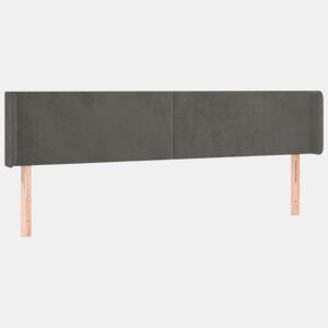 vidaXL Cabeceira de cama c abas veludo 163x16x7888cm cinzento-escuro