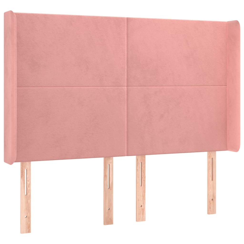 Vidaxl cabecero con orejas de terciopelo rosa 147x16x118/128 cm