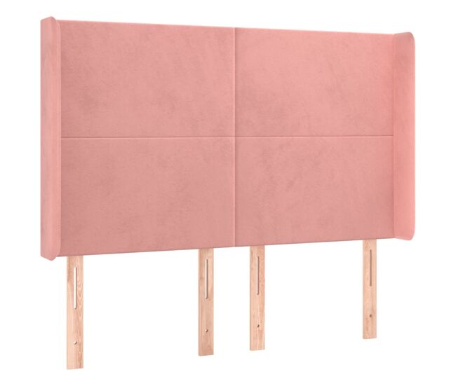 Vidaxl cabecero con orejas de terciopelo rosa 147x16x118/128 cm