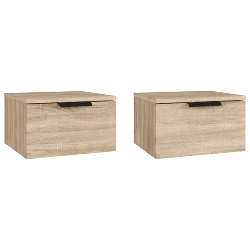 Lote de 2 Mesas de cabeceira parede - mesinhas de cabeceira 34x30x20 cm cor carvalho sonoma