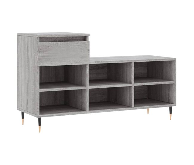 Vidaxl mueble zapatero madera contrachapada gris sonoma 102x36x60 cm