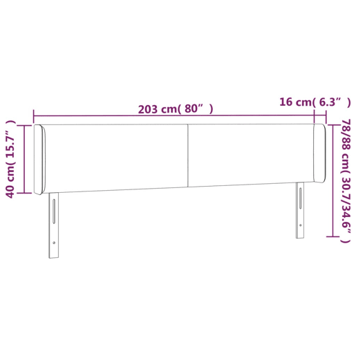 vidaXL Cabeceira de cama c abas veludo 203x16x7888cm azul-escuro vidaXL Cabeceira de cama c abas veludo 203x16x7888cm azul-escuro