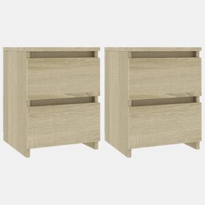 Lote de 2 Mesas de cabeceira - mesinhas de cabeceira 30x30x40 cm contrap. carvalho sonoma