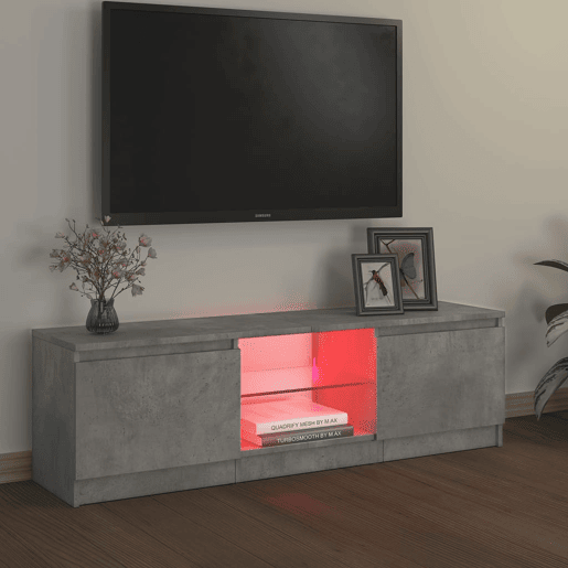 Móvel de TV - Modulo de TV - Armário de TV com luzes LED 120x30x35,5 cm cinzento cimento