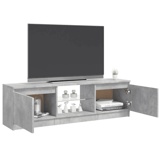 Móvel de TV - Modulo de TV - Armário de TV com luzes LED 120x30x35,5 cm cinzento cimento