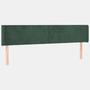 vidaXL Cabeceira de cama c abas veludo 163x16x7888cm verde-escuro
