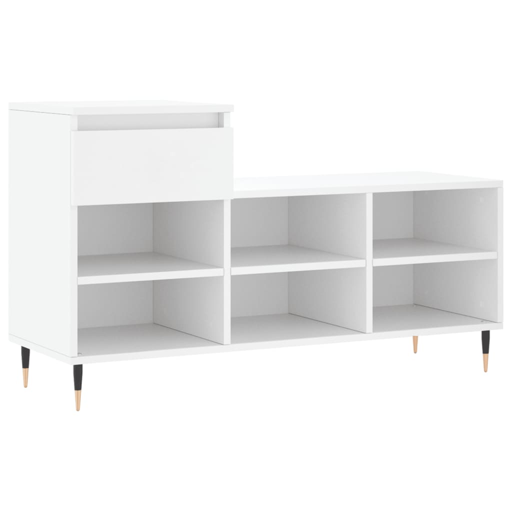 Vidaxl mueble zapatero madera contrachapada blanco 102x36x60 cm