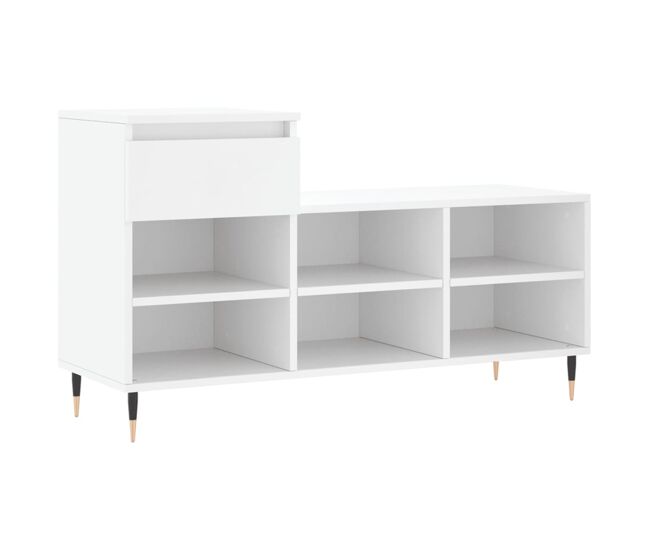 Vidaxl mueble zapatero madera contrachapada blanco 102x36x60 cm