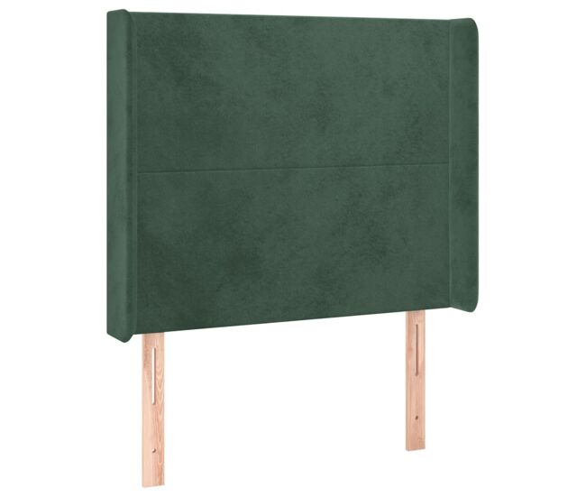 Vidaxl cabecero con orejas de terciopelo verde oscuro 83x16x118/128 cm