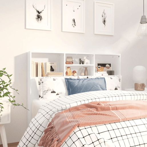 Cabeceira - Cabeceira de cama com armário 120x19x103,5 cm branco