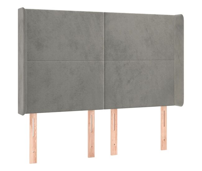 Vidaxl cabecero con orejas de terciopelo gris claro 147x16x118/128 cm