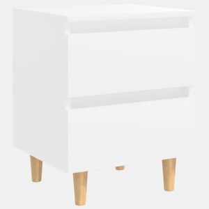 Mesa de cabeceira - mesinha de cabeceira c pernas de pinho maciço 40x35x50 cm branco