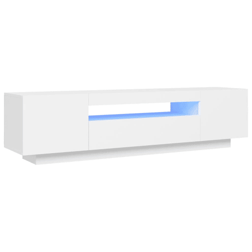 Móvel de TV - Modulo de TV - Armário de TV com luzes LED 160x35x40 cm branco