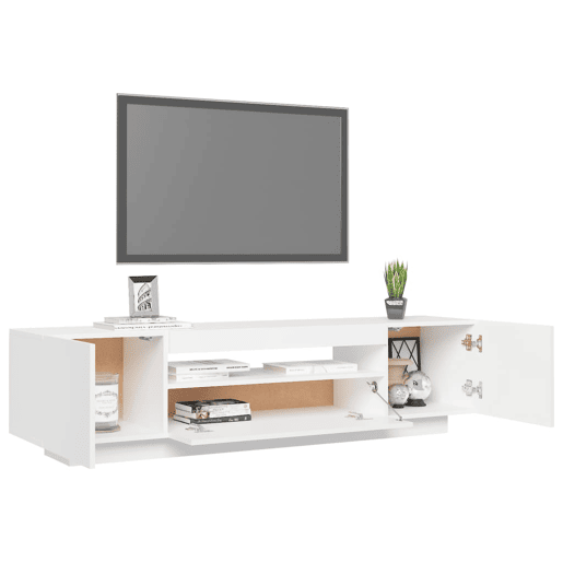 Móvel de TV - Modulo de TV - Armário de TV com luzes LED 160x35x40 cm branco