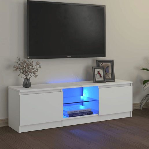 Móvel de TV - Modulo de TV - Armário de TV com luzes LED 120x30x35,5 cm branco