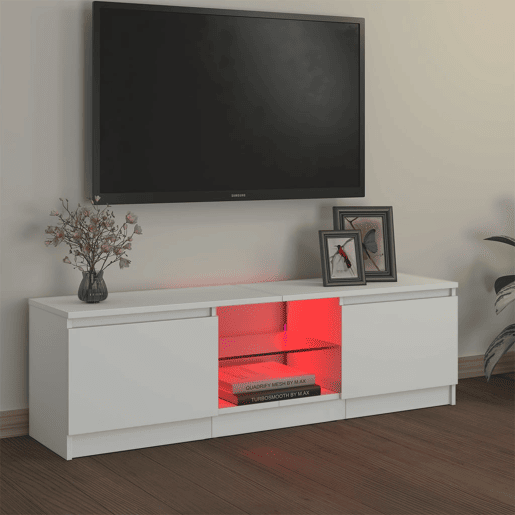 Móvel de TV - Modulo de TV - Armário de TV com luzes LED 120x30x35,5 cm branco