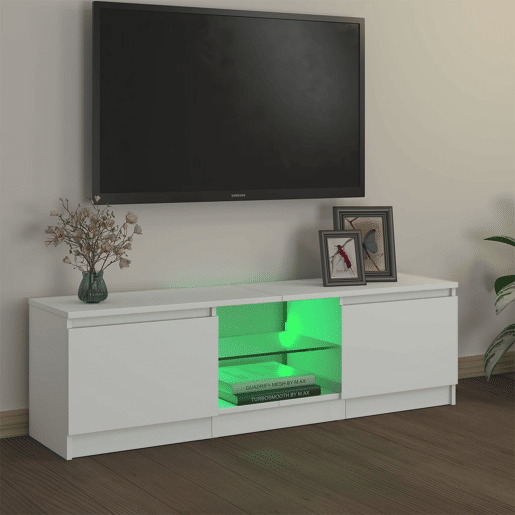 Móvel de TV - Modulo de TV - Armário de TV com luzes LED 120x30x35,5 cm branco