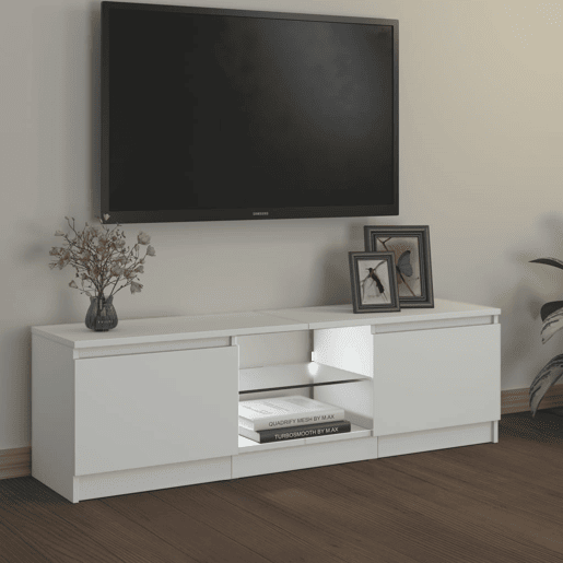 Móvel de TV - Modulo de TV - Armário de TV com luzes LED 120x30x35,5 cm branco